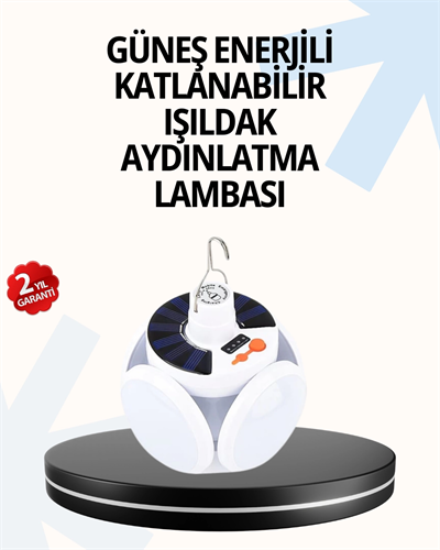 Katlanabilir 5 Kanatlı Solar LED Bahçe ve Kamp Lambası
