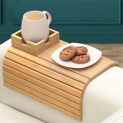 Katlanabilir Ahşap Koltuk Yanı Kanepe Tepsisi