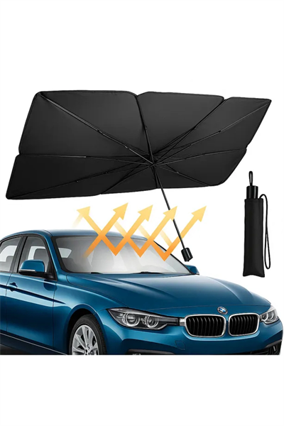 Katlanabilir Araba Ön Cam Güneşlik Şemsiye 140x79 cm UV Koruyucu Oto Gölgelik 1 Adet