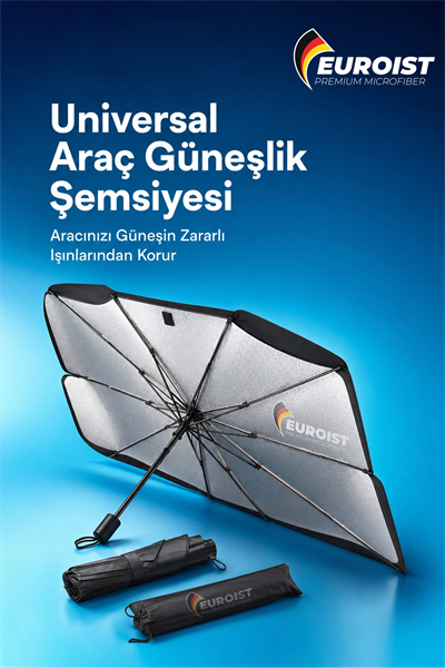 Katlanabilir Araba Ön Cam Güneşlik Şemsiye 140x79 cm UV Koruyucu Oto Gölgelik 1 Adet