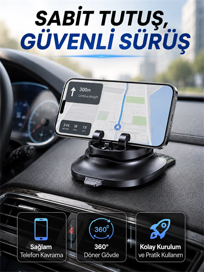 Katlanabilir Araç İçi Telefon Tutucu Gizli Numaratörlü Telefon Standı
