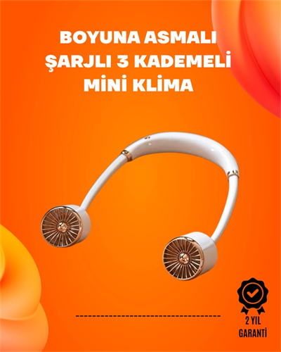 Katlanabilir Asılabilir Fan | USB Şarjlı, 3 Vitesli Sessiz Mini Fan