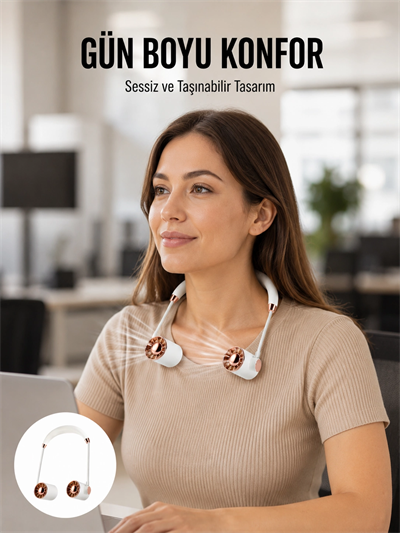 Katlanabilir Asılabilir Fan | USB Şarjlı, 3 Vitesli Sessiz Mini Fan Yeni Nesil