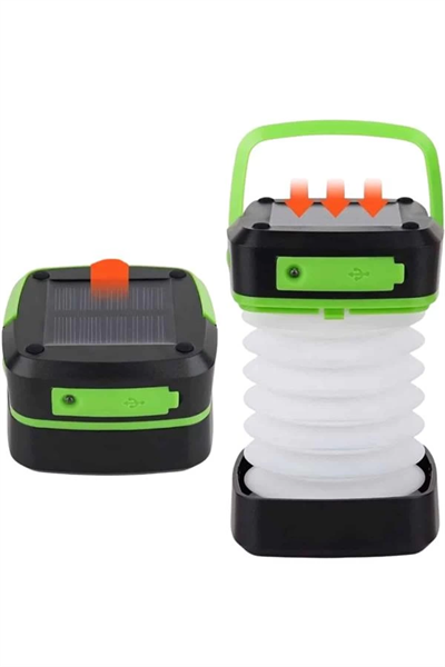 Katlanabilir Kamp Lambası Akordiyon Lamba Şarjlı 3 Kademeli Solar