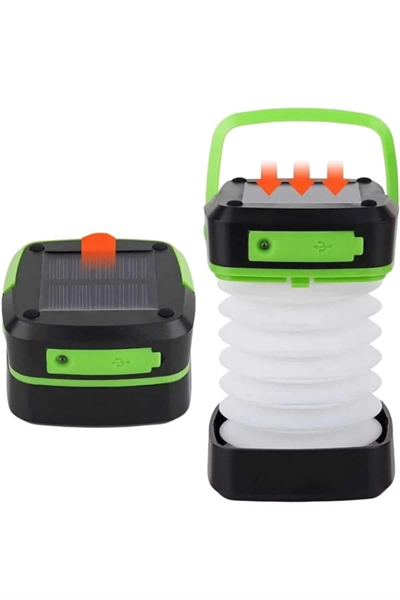 Katlanabilir Kamp Lambası Akordiyon Lamba Şarjlı 3 Kademeli Solar