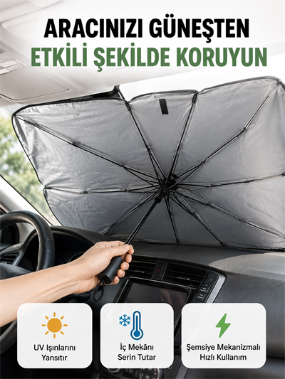 Katlanabilir Oto Güneşlik – Pratik, Dayanıklı, UV Koruyucu Tasarım Yeni Nesil