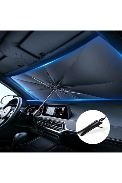 Katlanabilir Oto Güneşlik Şemsiye 75x140 cm UV Korumalı Ön Cam Gölgelik Aksesuarı
