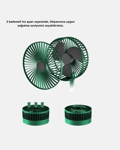 Katlanabilir Şarjlı Mini Fan 3 Kademeli Hız Ayarlı Taşınabilir