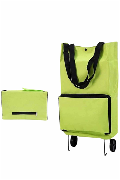 Katlanabilir Tekerlekli Çantalı Çarşı Pazar Arabası Alışveriş Çantası Piknik Çantası