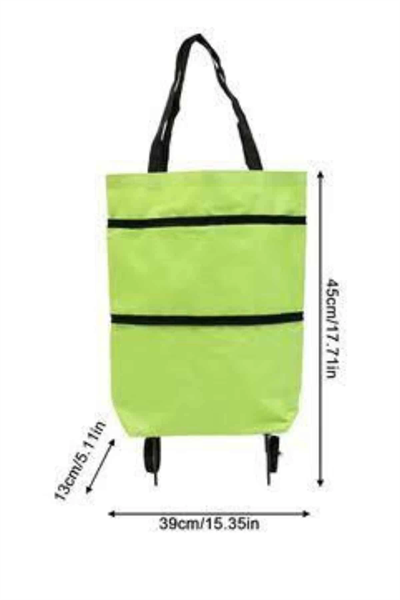 Katlanabilir Tekerlekli Çantalı Çarşı Pazar Arabası Alışveriş Çantası Piknik Çantası