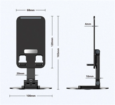 Katlanabilir Telefon Tutucu Stand Yuvarlak Tabanlı Bx40