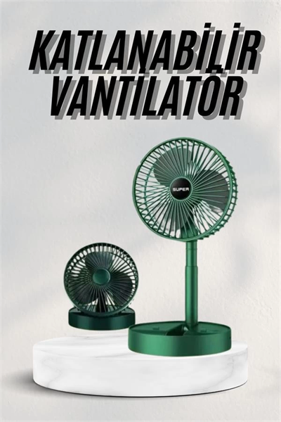 Katlanabilir Teleskopik Şarjlı Fan Masaüstü Soğutucu Vantilatör