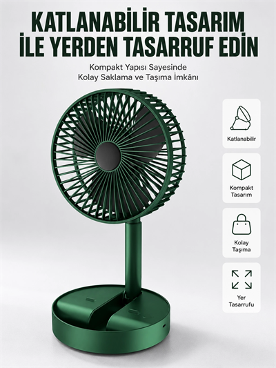 Katlanabilir Usb Şarjlı Masaüstü Soğutucu Mini Fan Telefon Tutucu Yeni Nesil
