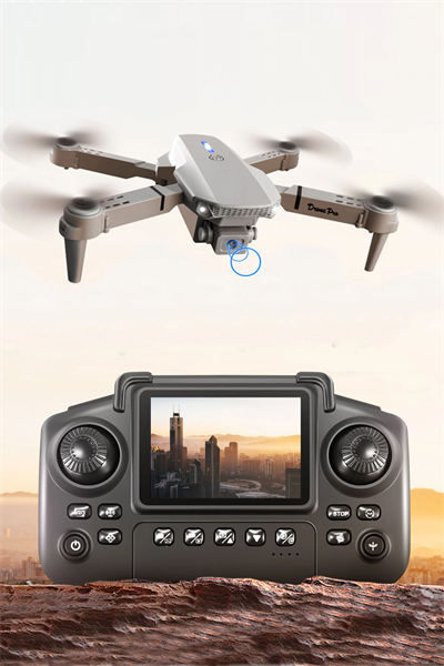 Katlanabilir Wifi FPV Kameralı Mini Drone, 720P HD Canlı Görüntü Aktarımı, Gri Renk