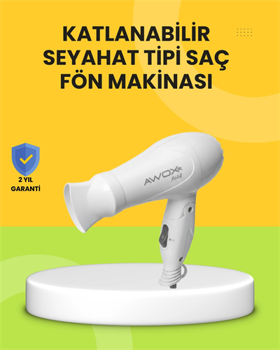 Katlanır Gövdeli Saç Kurutma Makinesi Ev ve Valiz Kullanımı