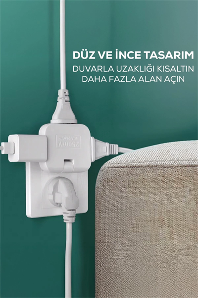 Katlanır Priz  3 Gözlü