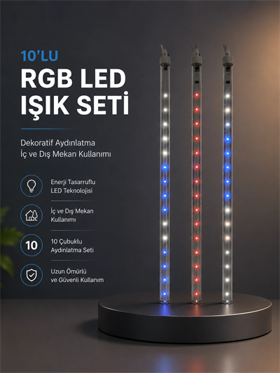 Kayan Yıldız Efektli RGB LED Işık Seti İç ve Dış Mekan Kullanımı