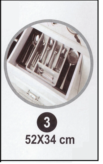 Kayar Kaşıklık Organizeri - 3 Aşamalı Sürgülü - Sağ Sol Açılır