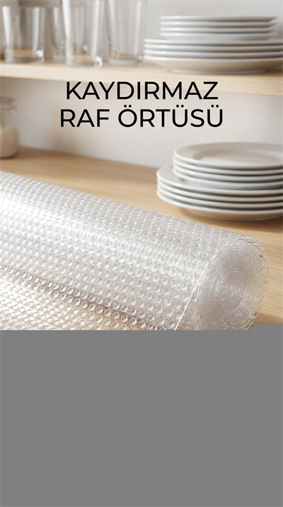 Kaydırmaz Şeffaf Pvc Raflık Çekmece Örtüsü 45x300 cm Dolap İçi Koruyucu
