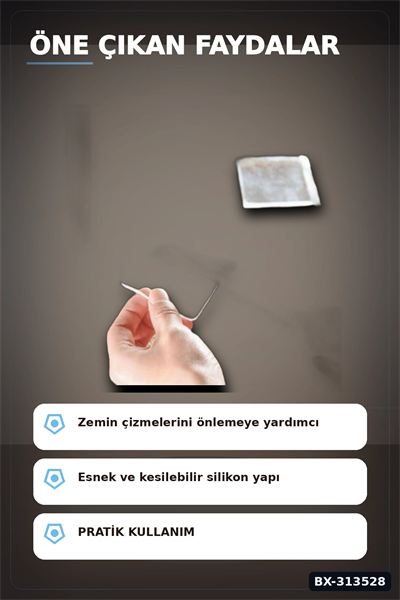 Kaydırmaz Silikon Masa Koltuk Koruyucu Ped 4 Adet Mobilya Beyaz Eşya İçin BX-313528