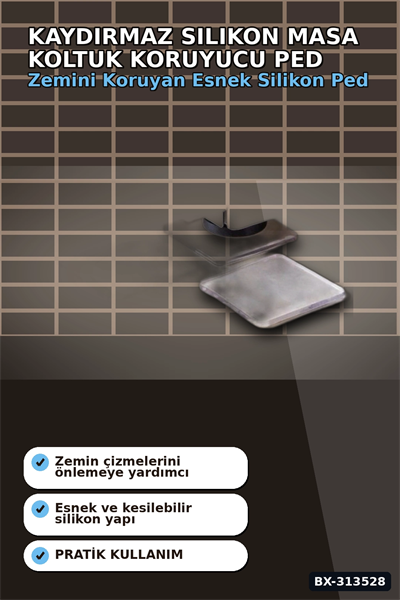 Kaydırmaz Silikon Masa Koltuk Koruyucu Ped 4 Adet Mobilya Beyaz Eşya İçin BX-313528