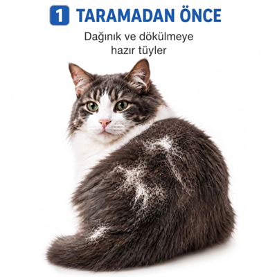 Kedi Köpek Tarağı - Evcil Hayvan Tüy Toplama Tarağı - Metal Uçlu