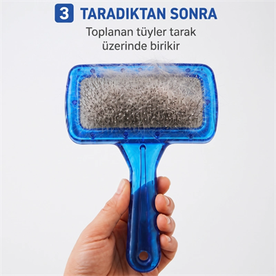 Kedi Köpek Tarağı - Evcil Hayvan Tüy Toplama Tarağı - Metal Uçlu