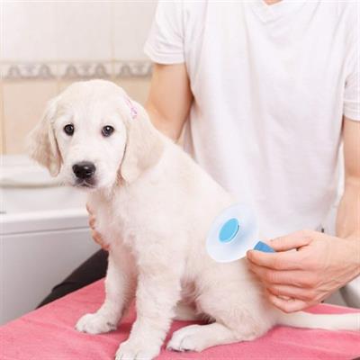 Kedi Köpek Tüy Toplayıcı Kendini Temizleyebilen Ergonomik Saplı Evcil Hayvan Tarağı Mavi (3936)