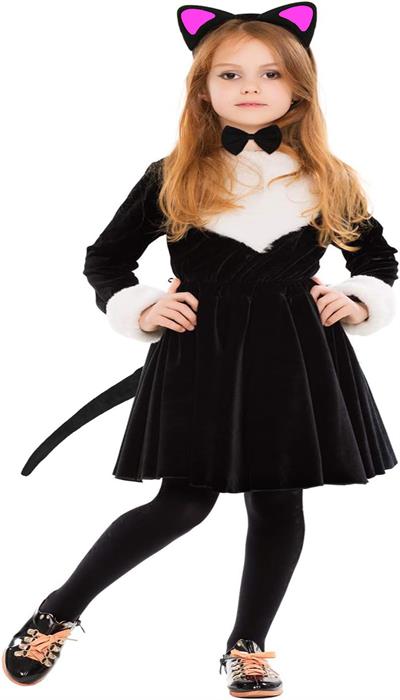 Kedi Kulak Taç Kuyruk ve Papyon 3 lü Set Çocuk Boy Fuşya Renk (3936)