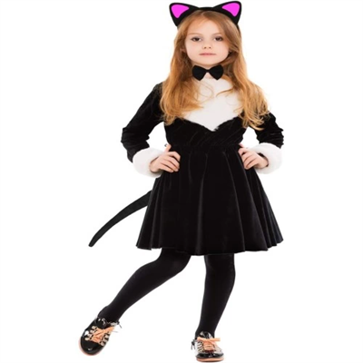 Fuşya Kedi Seti - Taç, Kuyruk, Papyon Çocuk Boy