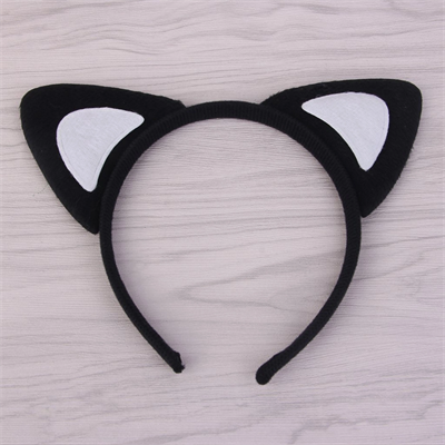 Kedi Kulak Taç Siyah İçi Beyaz Renk Pofuduk 15X17 cm