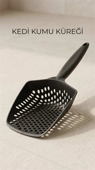Kedi Kumu Eleme Küreği, Dar Tacaklı ve Ergonomik Tasarımıyla Temizlik İçin Uygun