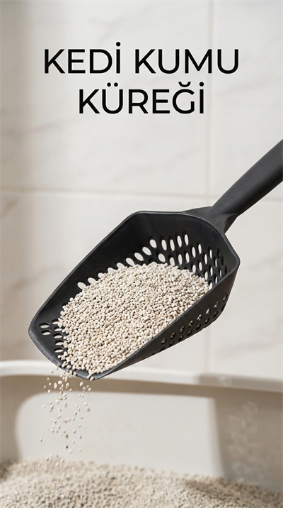 Kedi Kumu Eleme Küreği, Metal gövde ve ince diş yapısıyla hijyenik temizlik amaçlı