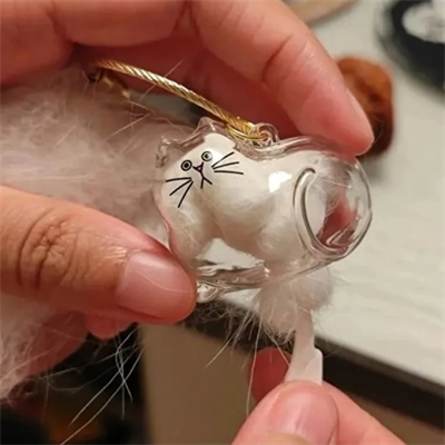 Kedi Şeffaf Anı Anahtarlığı - Kedi Figürlü - Karışık Model