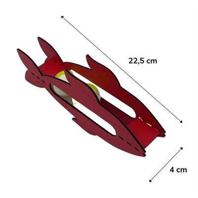 Kediler İçin Ahşap 2 Toplu Eğimli  Sevimli Balık Şeklinde Eğitim Amaçlı Oyuncak (3936)
