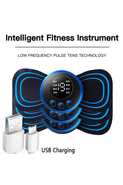 Kelebek Masaj Aleti Bel Sırt Bacak Kol Titreşimli Masaj Pedi Şarjlı 8 Modlu Vücut Tens Cihazı