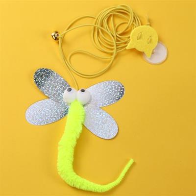 Kelebek Model Elastik Kendinden Yapışkanlı Kedi Oyun Oltası (3936)