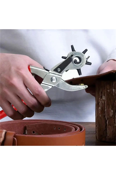 Kemer Delme Makinası Pratik 6 Başlıklı Kemer Delme Aleti Metal Kemer Delme Aparatı