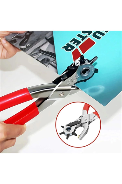 Kemer Delme Makinası Pratik 6 Başlıklı Kemer Delme Aleti Metal Kemer Delme Aparatı