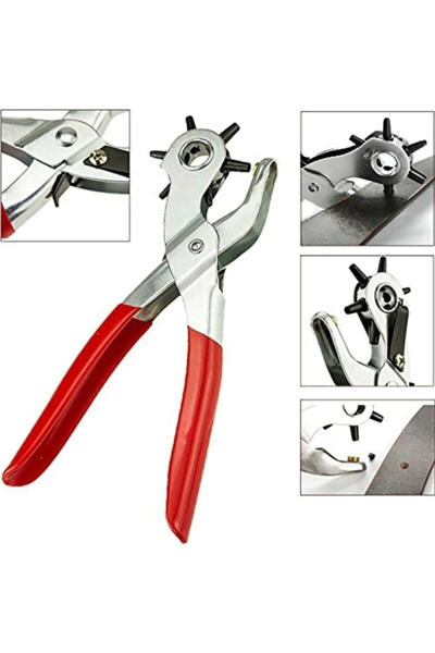 Kemer Delme Ve Perçin Pensesi Ikli Set Deri Plastik Delici