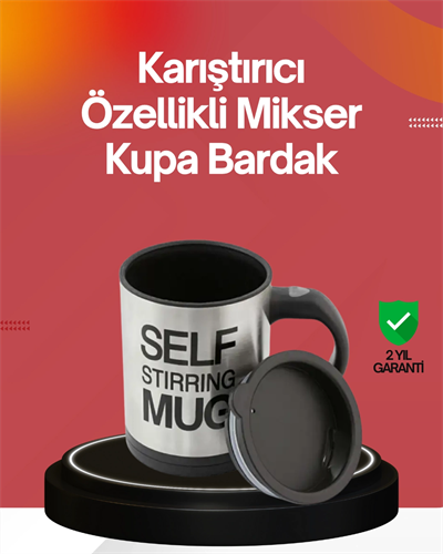 Kendi Kendini Karıştıran Termos Kupa | Güçlü Motor ve Çift Katmanlı Isı Koruma