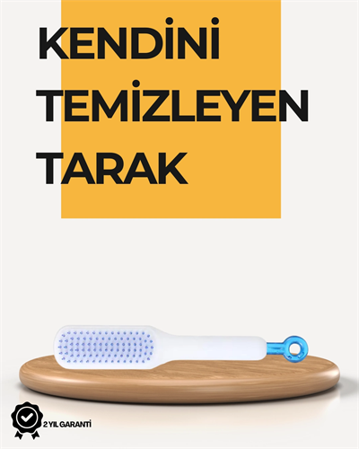 Kendi Kendini Temizleyen Saç Tarağı – Anti-Statik, Silikon Uçlu, ABS Malzeme, 22x4 cm