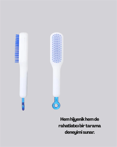 Kendi Kendini Temizleyen Saç Tarağı – Anti-Statik, Silikon Uçlu, ABS Malzeme, 22x4 cm