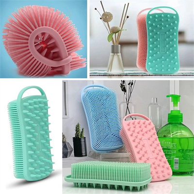 Kendiliğinden Askılı Peeling Ve Masaj Etkili Silikon Banyo Vücut Fırçası Bx40
