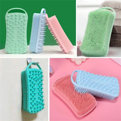 Kendiliğinden Askılı Peeling Ve Masaj Etkili Silikon Banyo Vücut Fırçası Bx40