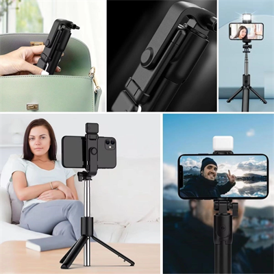 Kendiliğinden Led Işıklı Kumandalı Uzayabilen Selfie Çubuğu,masa Üstü Tripod Bx40
