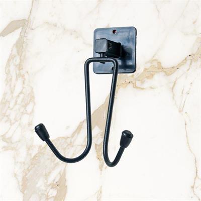 Kendiliğinden Yapışkanlı Siyah Paslanmaz Metal Bornoz ve Havlu Askılığı (3936)