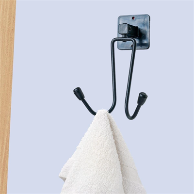 Kendiliğinden Yapışkanlı Siyah Paslanmaz Metal Bornoz Ve Havlu Askılığı Bx40