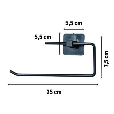 Kendiliğinden Yapışkanlı Siyah Paslanmaz Metal Rulo Havluluk Aparat (3936)
