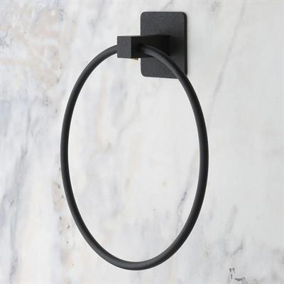 Kendiliğinden Yapışkanlı Siyah Paslanmaz Metal Yuvarlak Havluluk (3936)